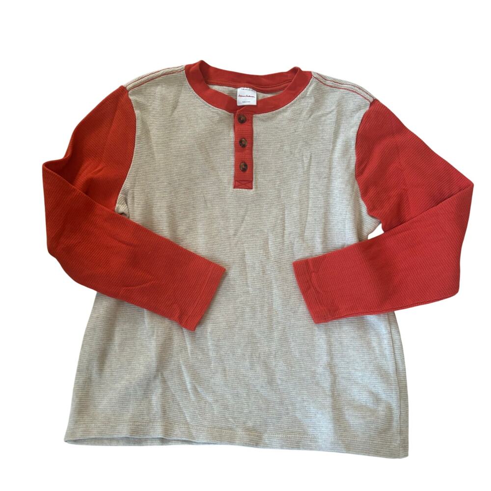 Hanna Andersson Boys Waffle Knit Long Sleeve Raglen Shirt
